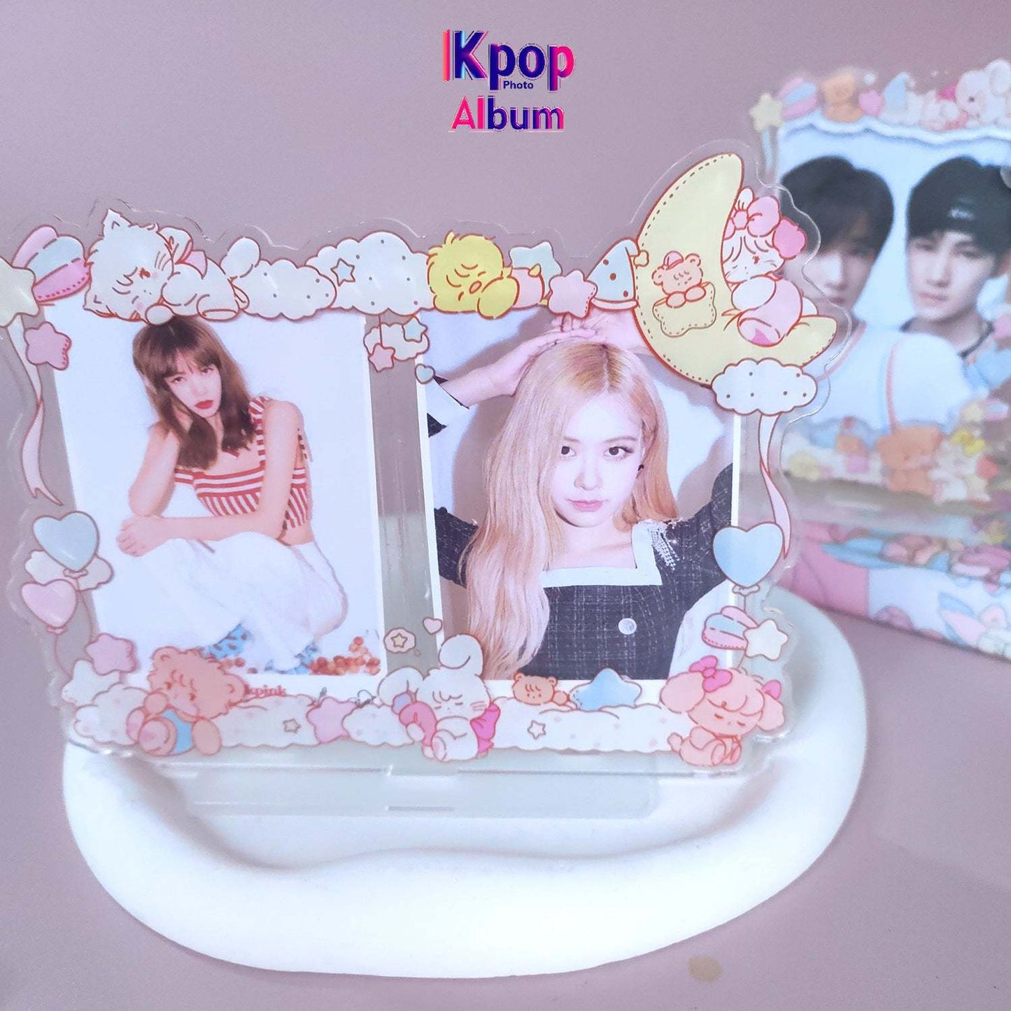Cat card acrylic photo frame Polaroid photo Idol universal three-inch double card position card card