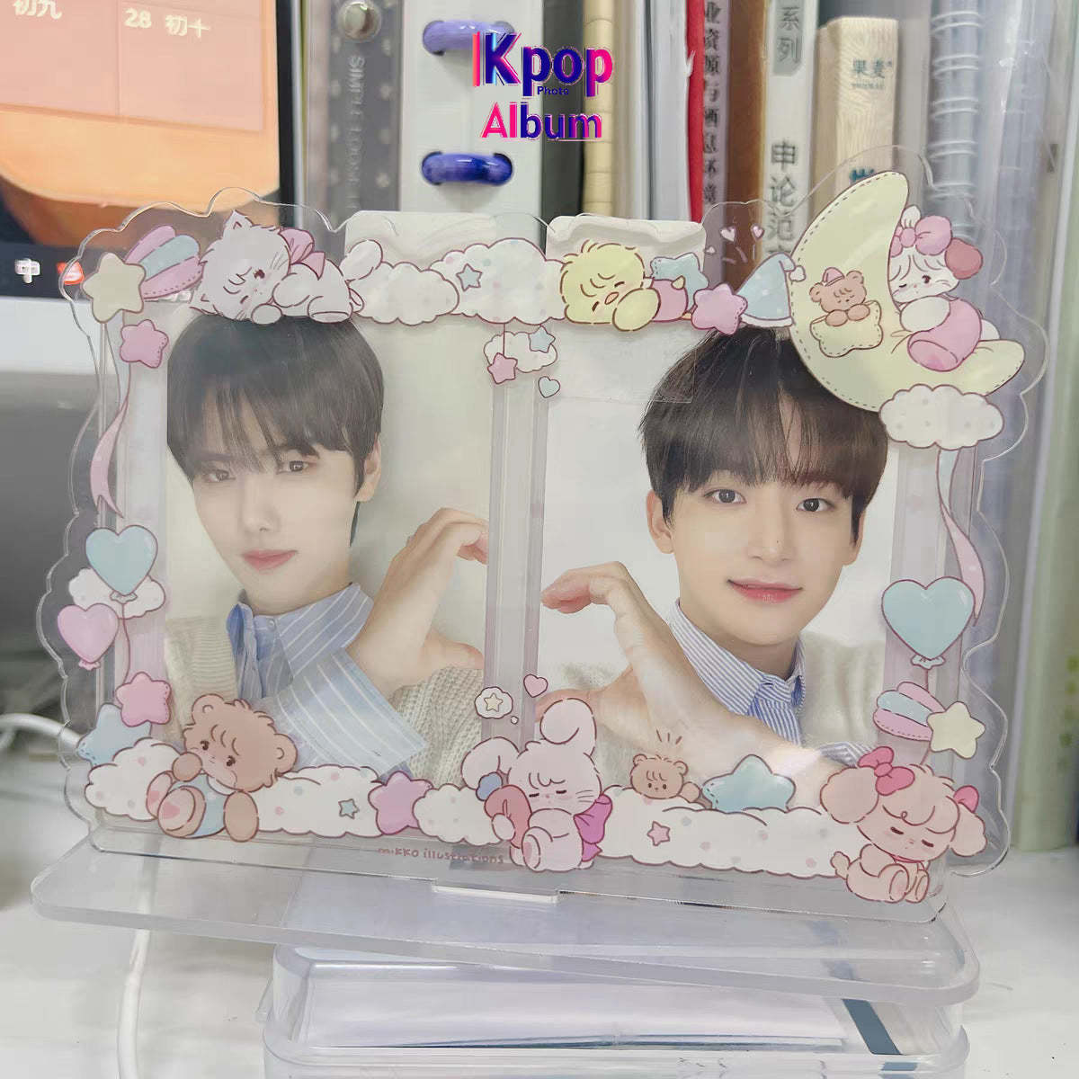 Cat card acrylic photo frame Polaroid photo Idol universal three-inch double card position card card