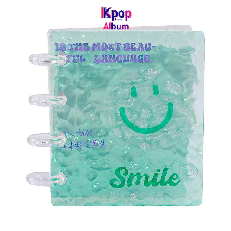 Vitality gradually changes, water ripples, a palace grid card album, transparent and high-value color small fresh mini mushroom buckle album