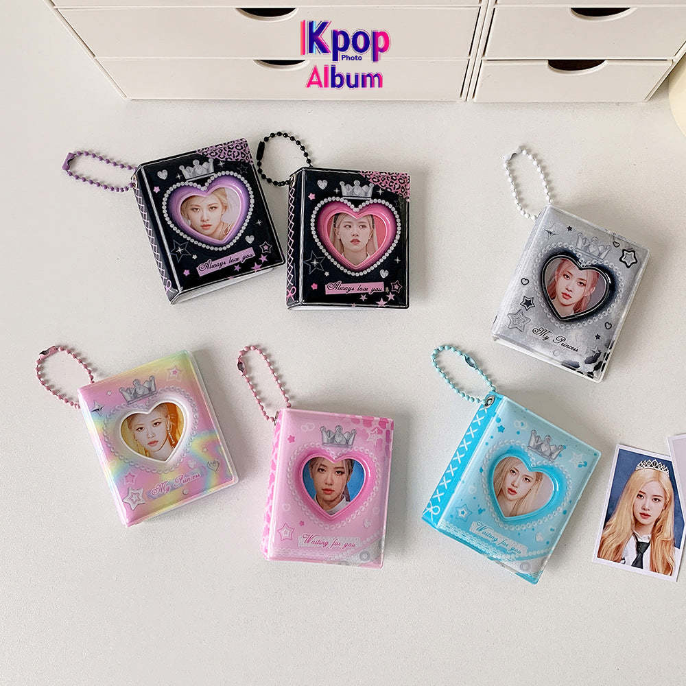 2-Inch cartoon big head sticker mini album, star chasing girl ID photo, palace grid card album, love hollow storage album