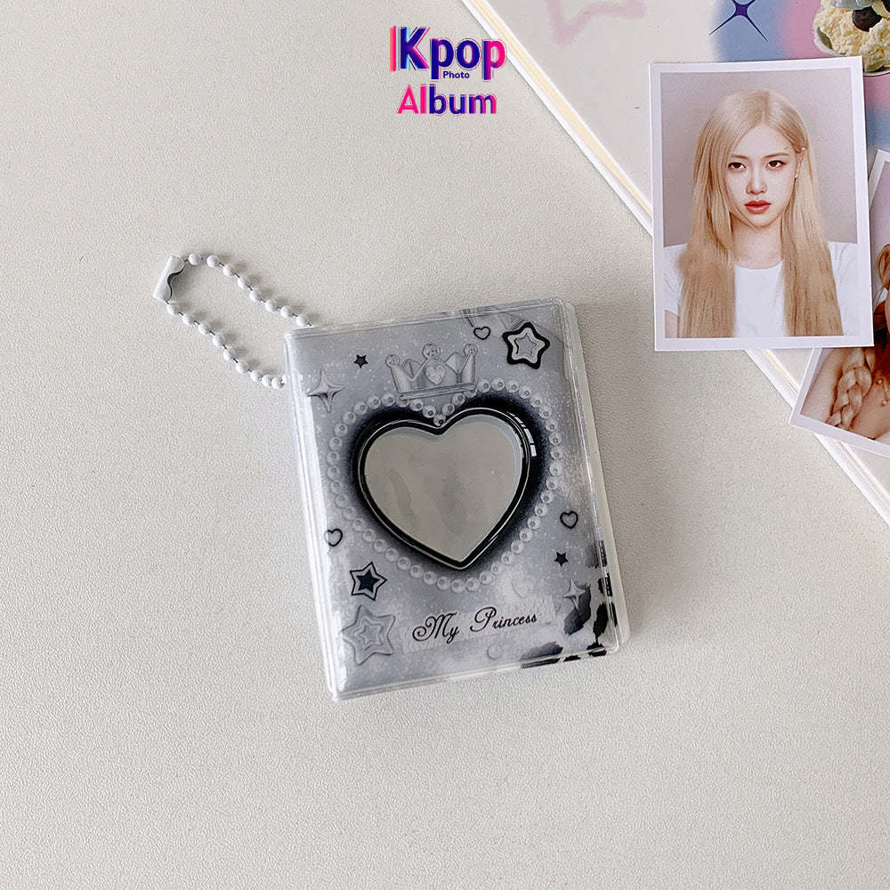 2-Inch cartoon big head sticker mini album, star chasing girl ID photo, palace grid card album, love hollow storage album