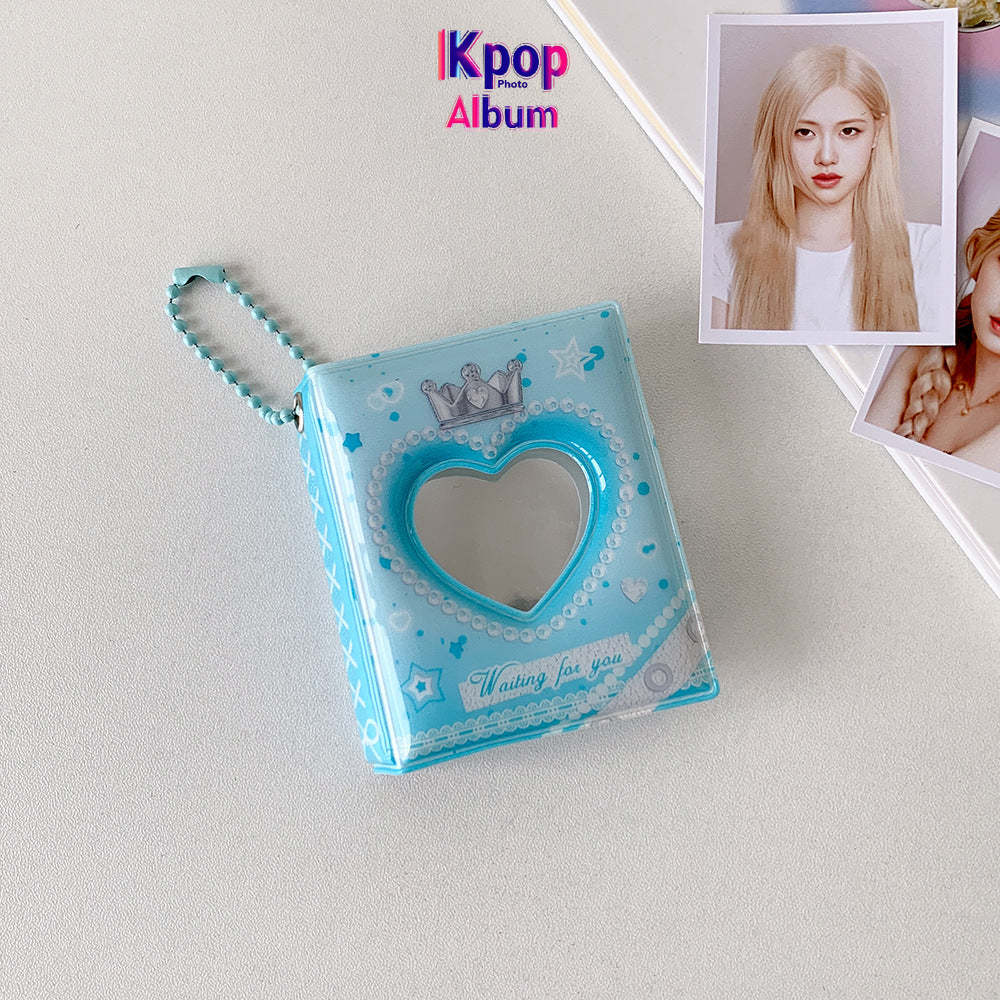 2-Inch cartoon big head sticker mini album, star chasing girl ID photo, palace grid card album, love hollow storage album