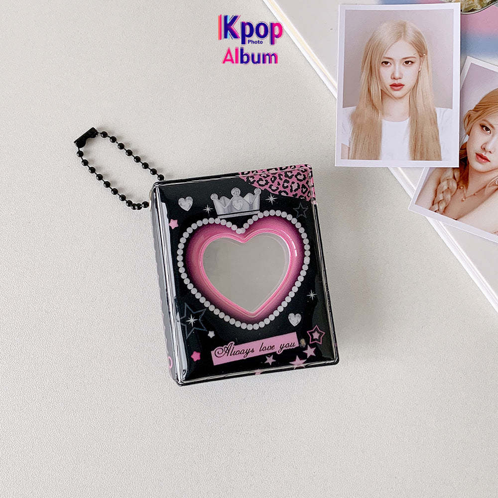 2-Inch cartoon big head sticker mini album, star chasing girl ID photo, palace grid card album, love hollow storage album