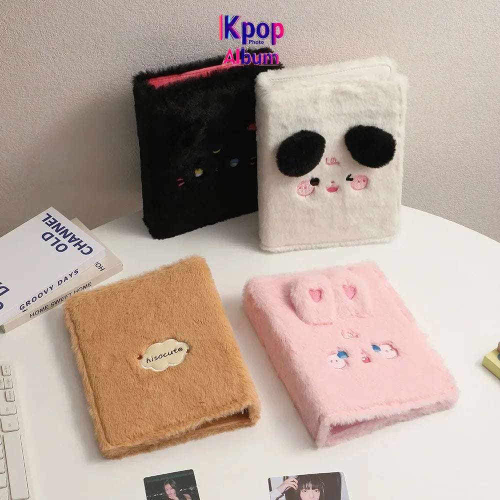 A5 Binder Photocard Holder Cute Plush Photo Album Kpop Idol Photocards Collect Book Student School Notebook Stationery
