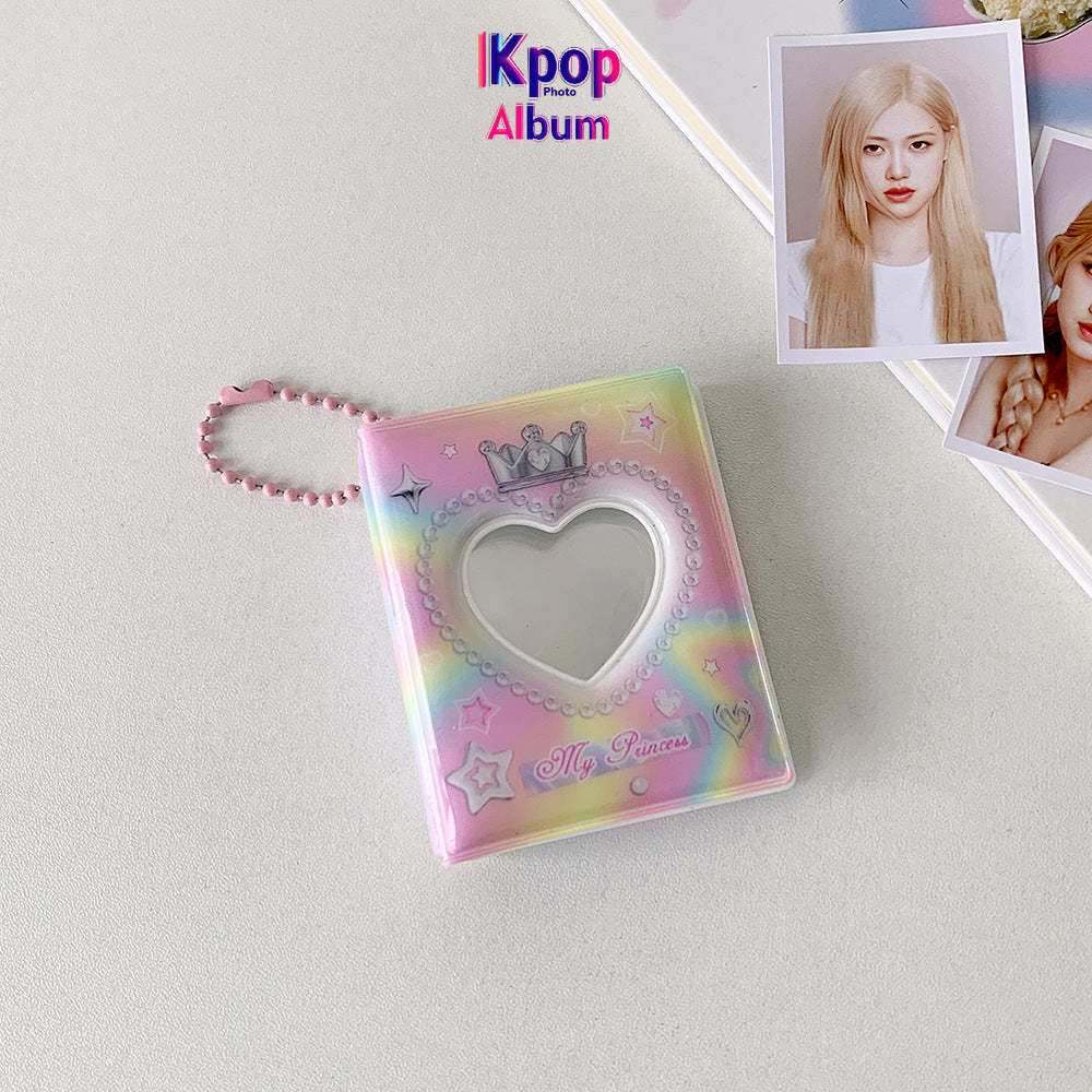 2-Inch cartoon big head sticker mini album, star chasing girl ID photo, palace grid card album, love hollow storage album