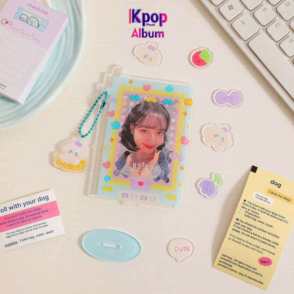 New ins wind acrylic standing brand sweet girl small card display card brick star love bean desktop display photo frame