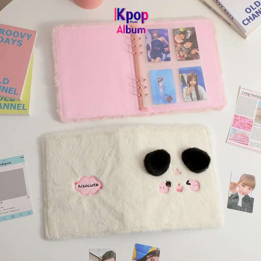 A5 Binder Photocard Holder Cute Plush Photo Album Kpop Idol Photocards Collect Book Student School Notebook Stationery