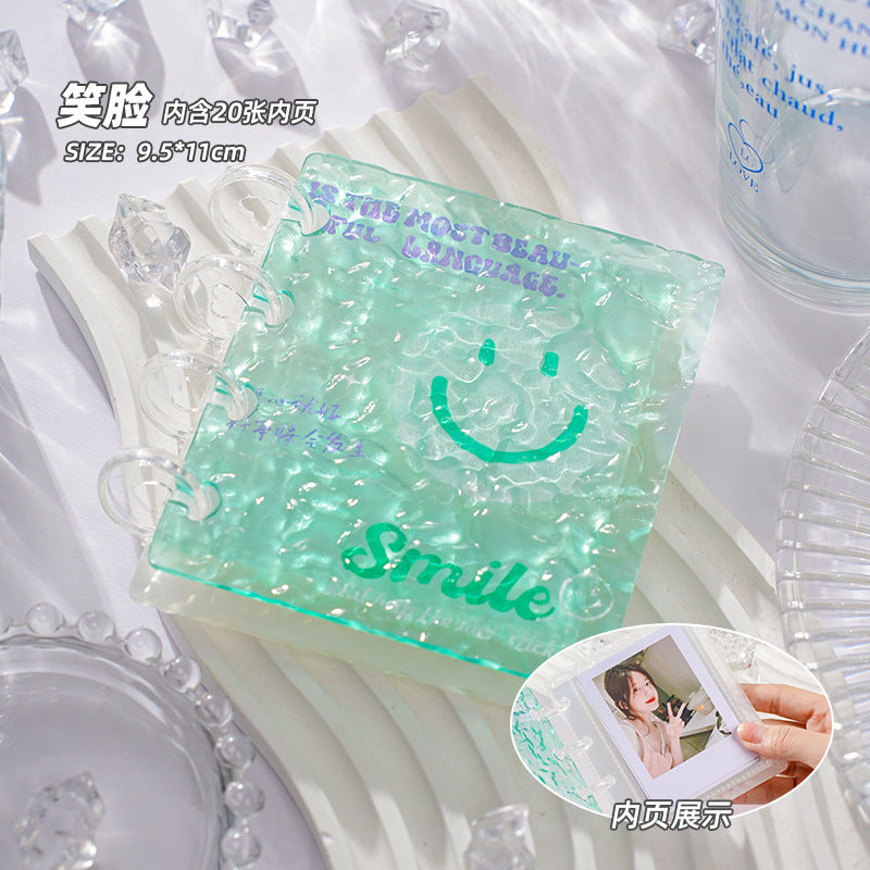 Vitality gradually changes, water ripples, a palace grid card album, transparent and high-value color small fresh mini mushroom buckle album