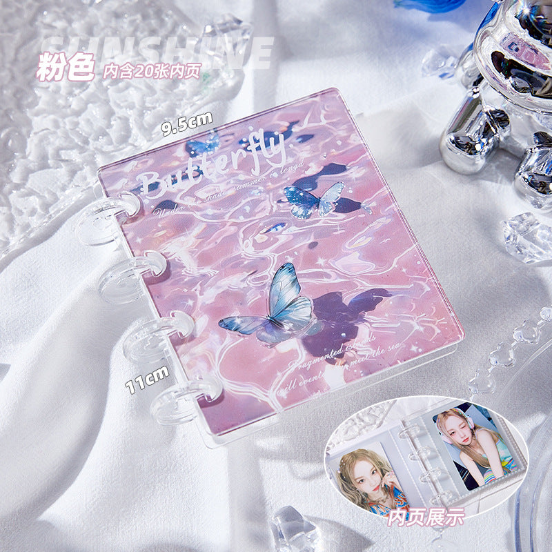 4 Ring Binder 3 Inch Binder Summer Special-Water Butterfly Kpop Photocard Binder