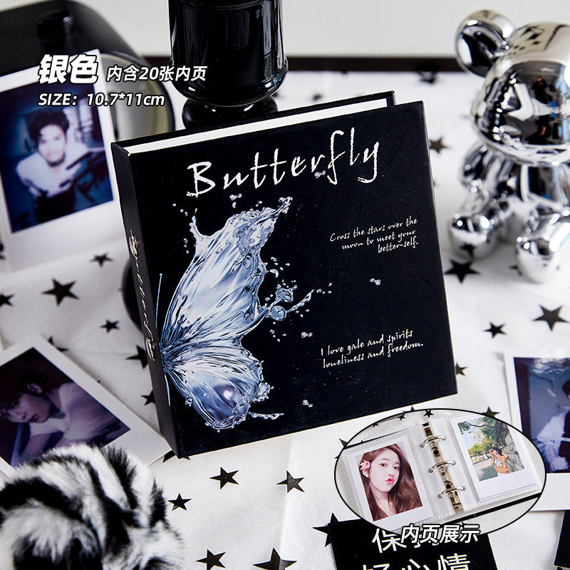 3 Ring Binder Mini Butterfly One-grid Card Binder with 10 Photocard Sleeves