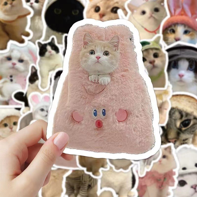 60 cute stickers ins wind trend cat emoji stickers simulated hand account stickers waterproof stickers