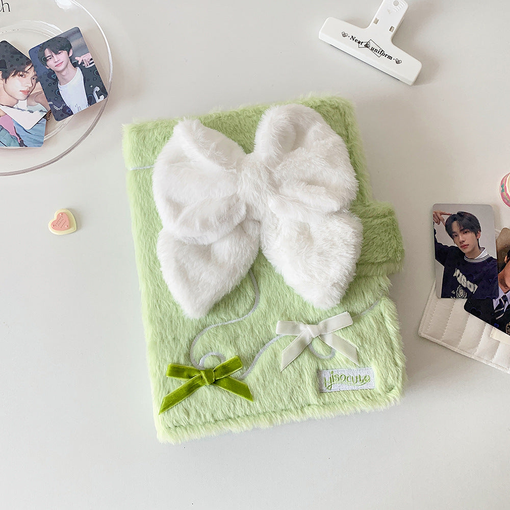 Girl A5 big bow plush album 3 inch photo storage album 4 palace grid star chasing card album game card collection album
