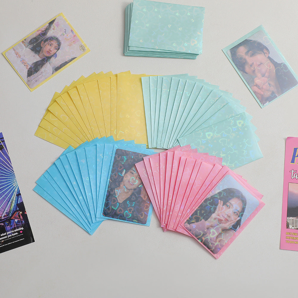20 silk laser love double-layer card film girl album card protective cover star peripheral Polaroid small card cover