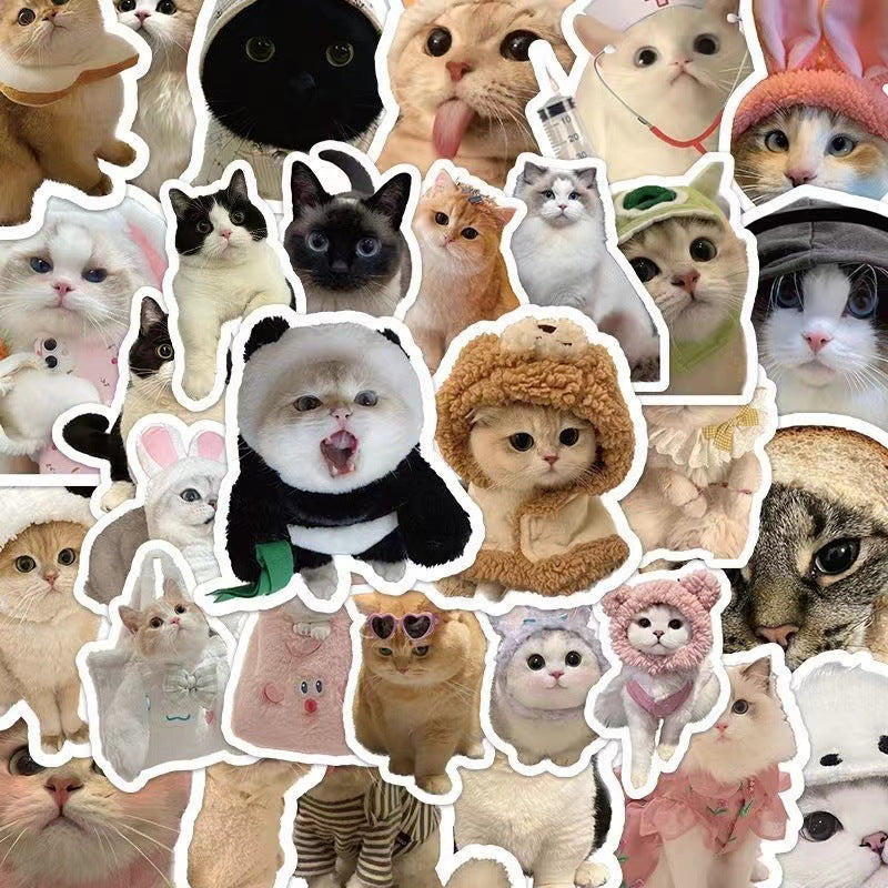 60 cute stickers ins wind trend cat emoji stickers simulated hand account stickers waterproof stickers