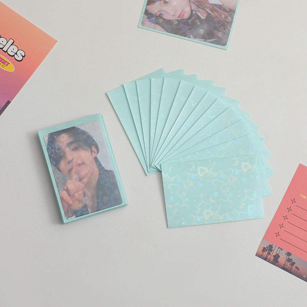 20 silk laser love double-layer card film girl album card protective cover star peripheral Polaroid small card cover