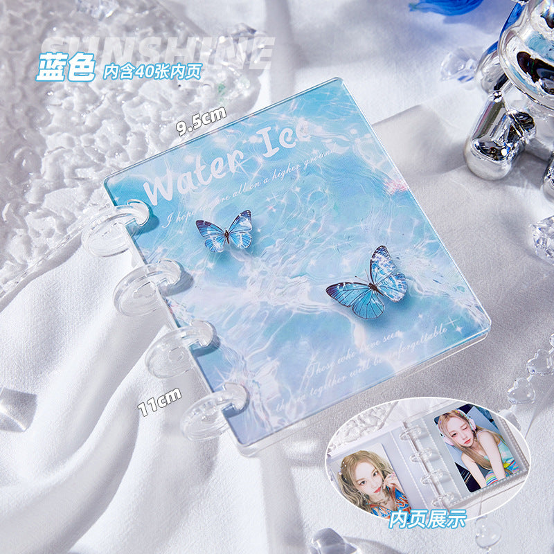 4 Ring Binder 3 Inch Binder Summer Special-Water Butterfly Kpop Photocard Binder
