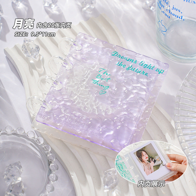 Vitality gradually changes, water ripples, a palace grid card album, transparent and high-value color small fresh mini mushroom buckle album