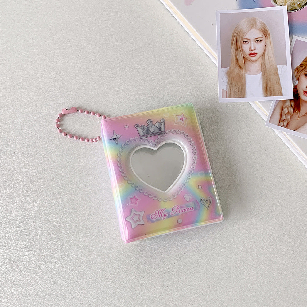 2-Inch cartoon big head sticker mini album, star chasing girl ID photo, palace grid card album, love hollow storage album