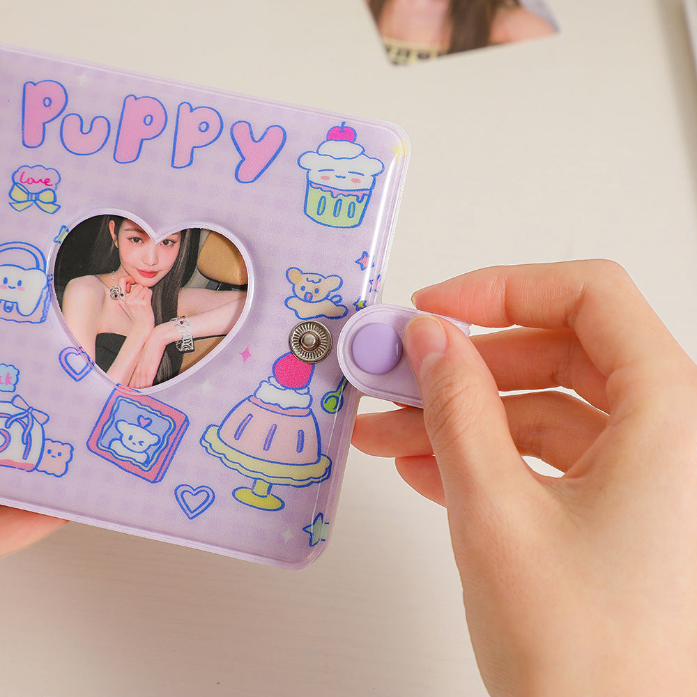 ins style cartoon PVC three-hole loose-leaf photo album Korean girl star chasing album card storage album Student small card album