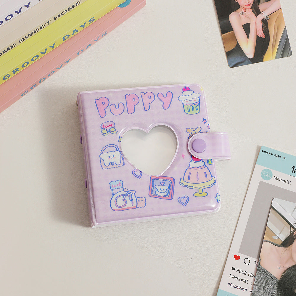 ins style cartoon PVC three-hole loose-leaf photo album Korean girl star chasing album card storage album Student small card album