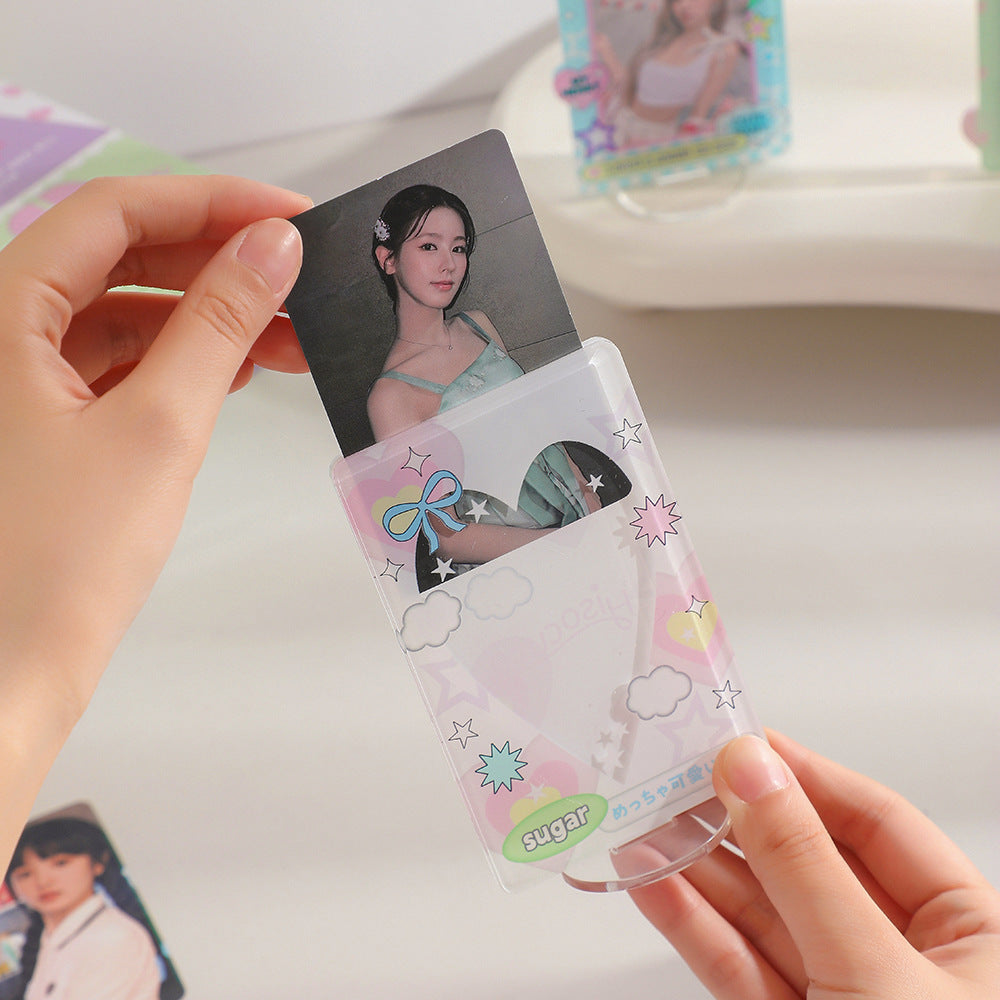 Hisocute Student Dormitory Desk Three-inch Photo Frame Polaroid Small Card Chasing Star Standing Brand Ornament Girl Set Table