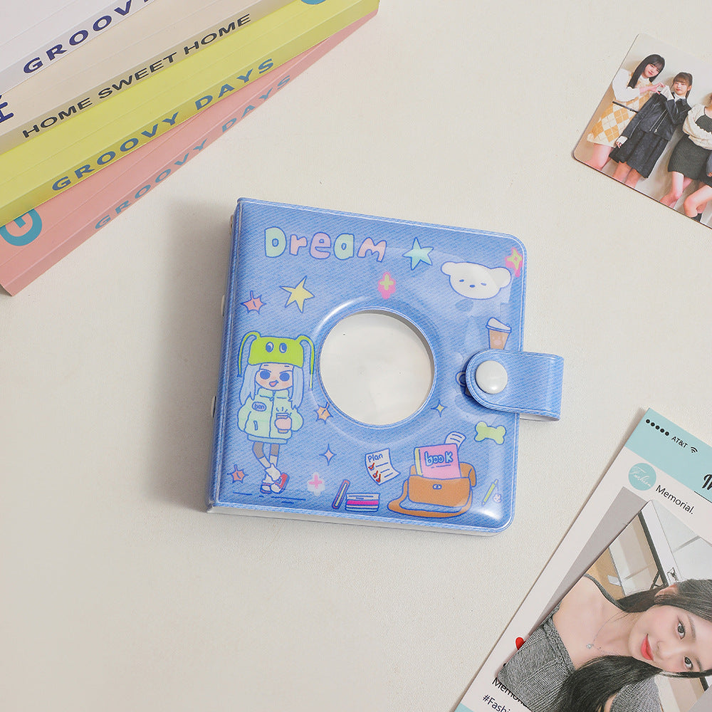 ins style cartoon PVC three-hole loose-leaf photo album Korean girl star chasing album card storage album Student small card album