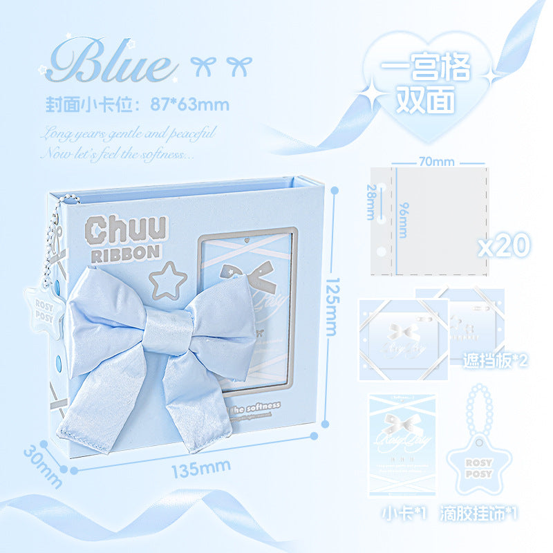 Forged Bowknot Series Mini Card Book Three-dimensional Bow One Grid Double-sided Card Book