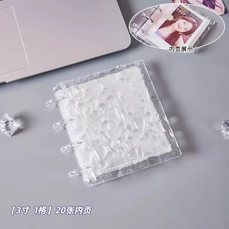 High-value ins water ripple card album, a palace grid of 3 inches, photo album, mini acrylic love bean small card storage album