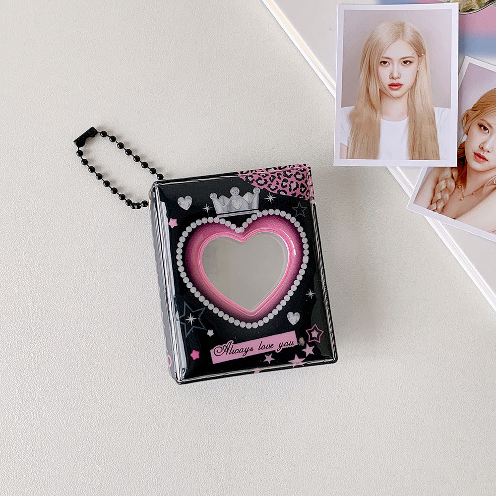 2-Inch cartoon big head sticker mini album, star chasing girl ID photo, palace grid card album, love hollow storage album