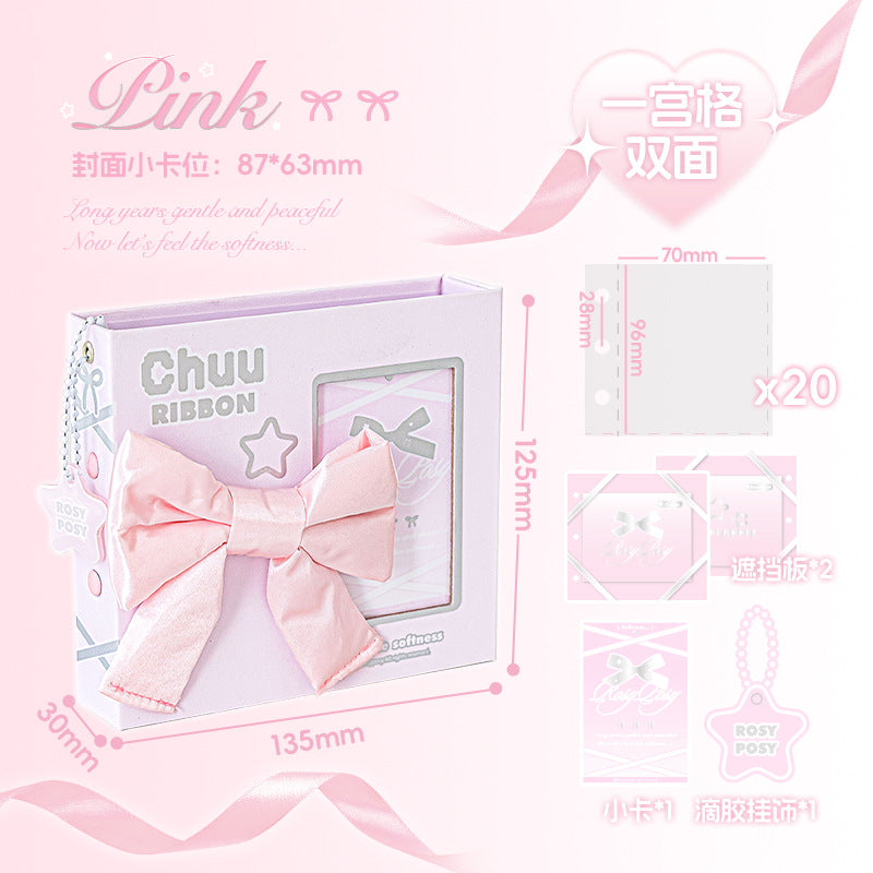 Forged Bowknot Series Mini Card Book Three-dimensional Bow One Grid Double-sided Card Book
