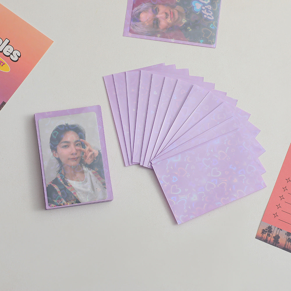20 silk laser love double-layer card film girl album card protective cover star peripheral Polaroid small card cover