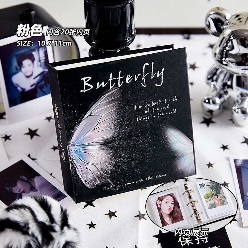 3 Ring Binder Mini Butterfly One-grid Card Binder with 10 Photocard Sleeves