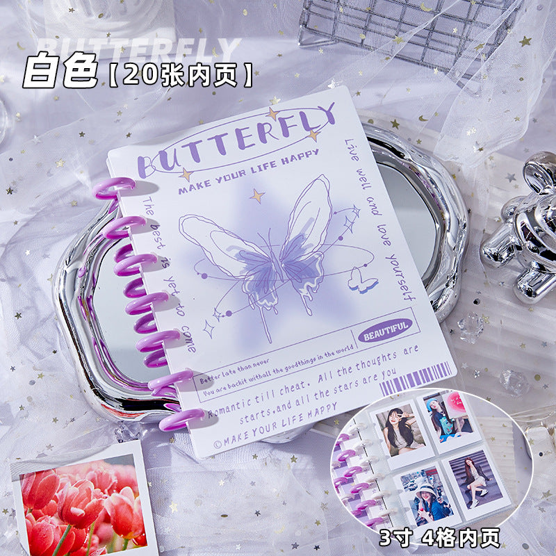 7 Ring A5 Binder Butterfly with 20 Sheets Card Sleeves