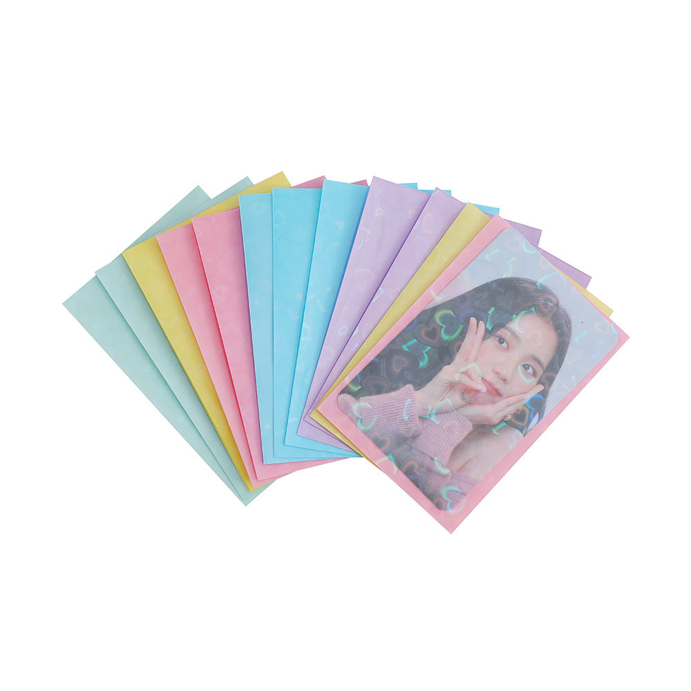 20 silk laser love double-layer card film girl album card protective cover star peripheral Polaroid small card cover