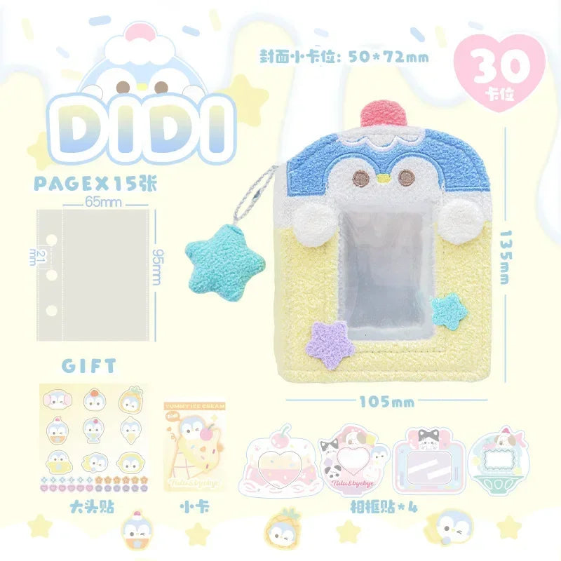 3inch Plush Binder Photocard Holder Kpop Idol Photo Albums with 15pcs Inner Pages Card Collect Book Album for Photographs S4