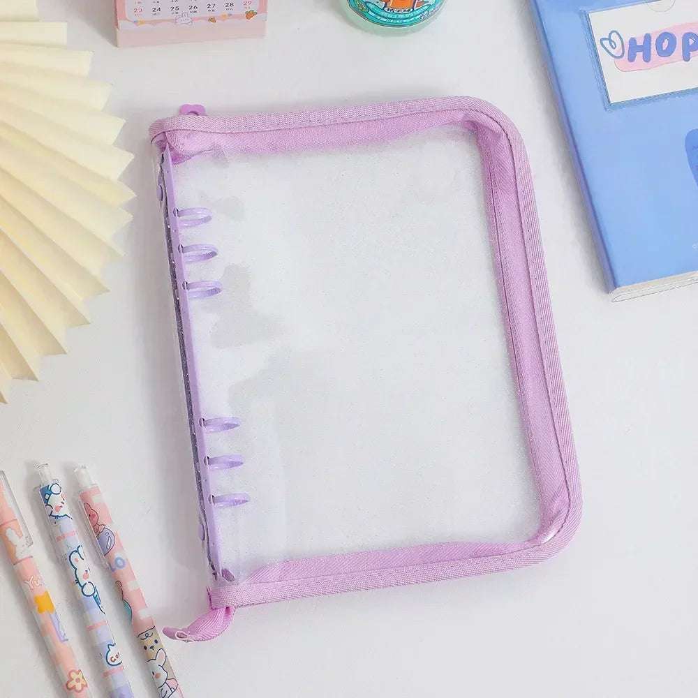 A5 Zipper Binder Photocard Holder Kpop Idol Photo Album DIY Journal Dairy Picture Collect Book School Stationery Supplies Only cover-S4