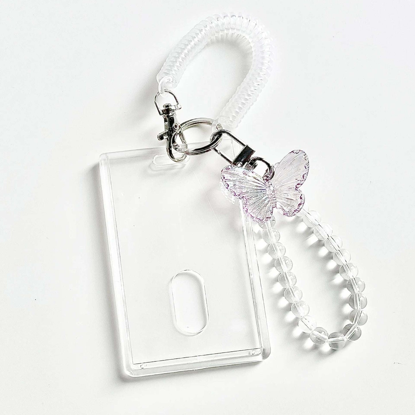 Kpop Photocard Holder Crystal Butterfly 3 Inch Photo Sleeve ID Bank Cards Photo Display Holder Bus Card Protective Case Light purple1-B