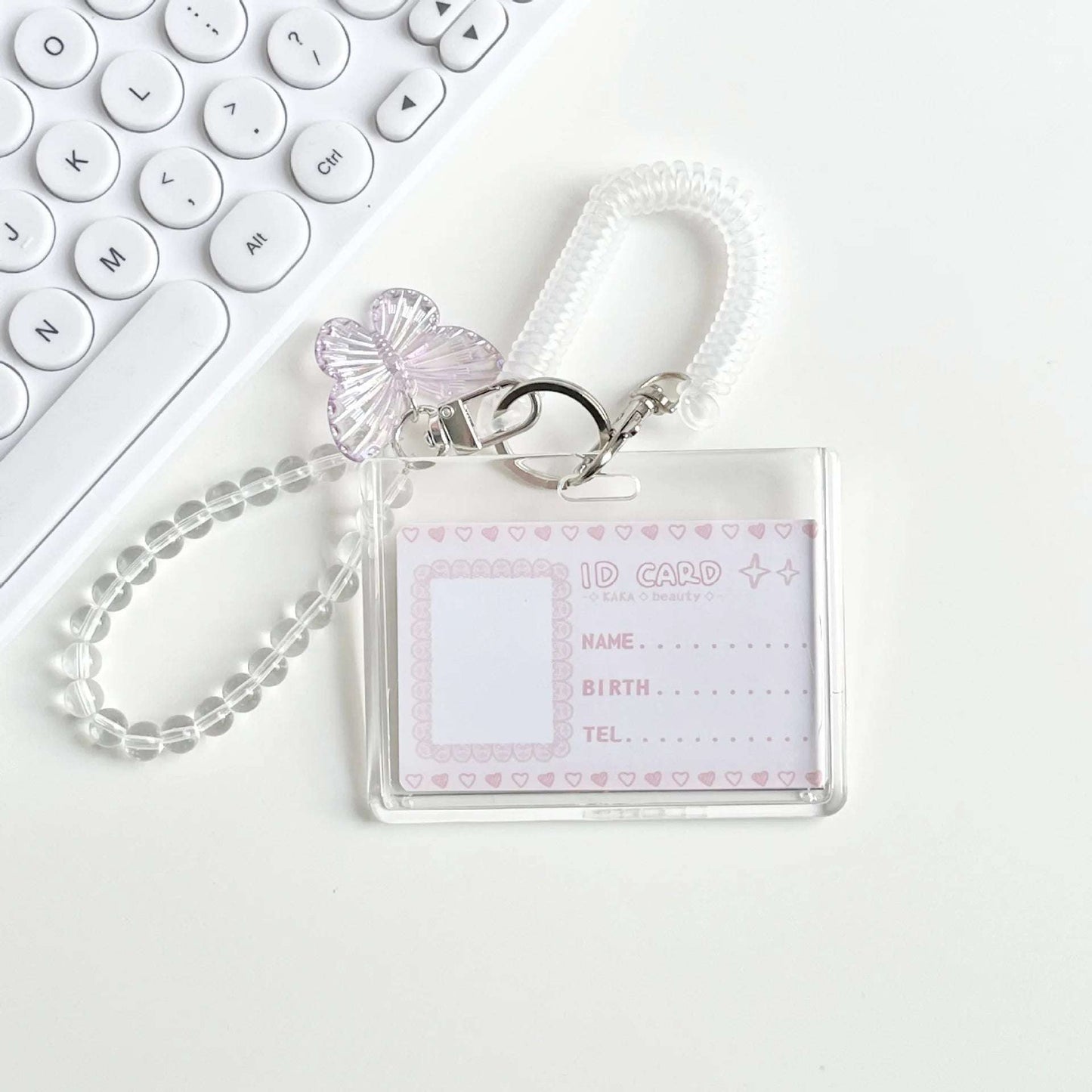 Kpop Photocard Holder Crystal Butterfly 3 Inch Photo Sleeve ID Bank Cards Photo Display Holder Bus Card Protective Case Light purple2-B