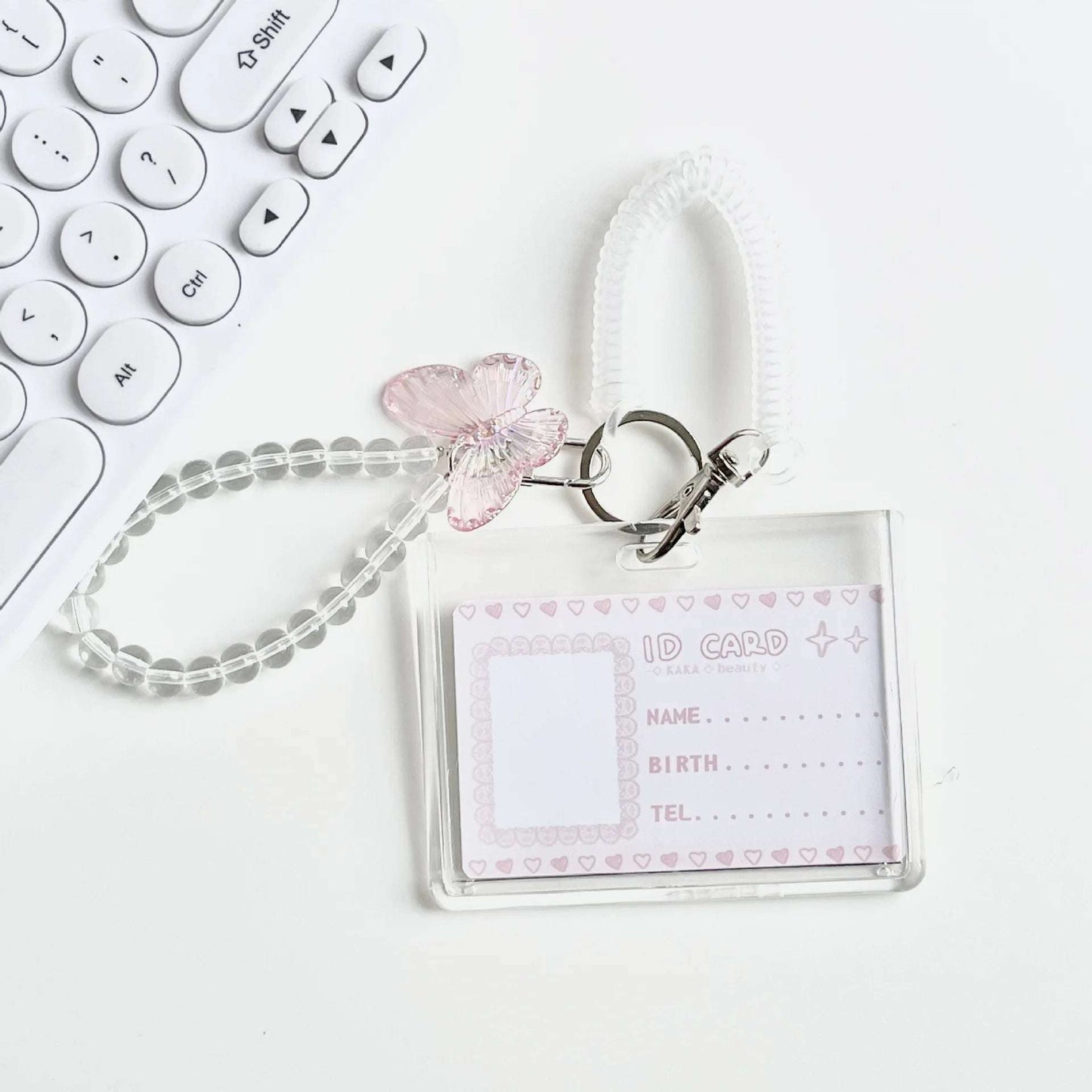 Kpop Photocard Holder Crystal Butterfly 3 Inch Photo Sleeve ID Bank Cards Photo Display Holder Bus Card Protective Case Light pink2-B