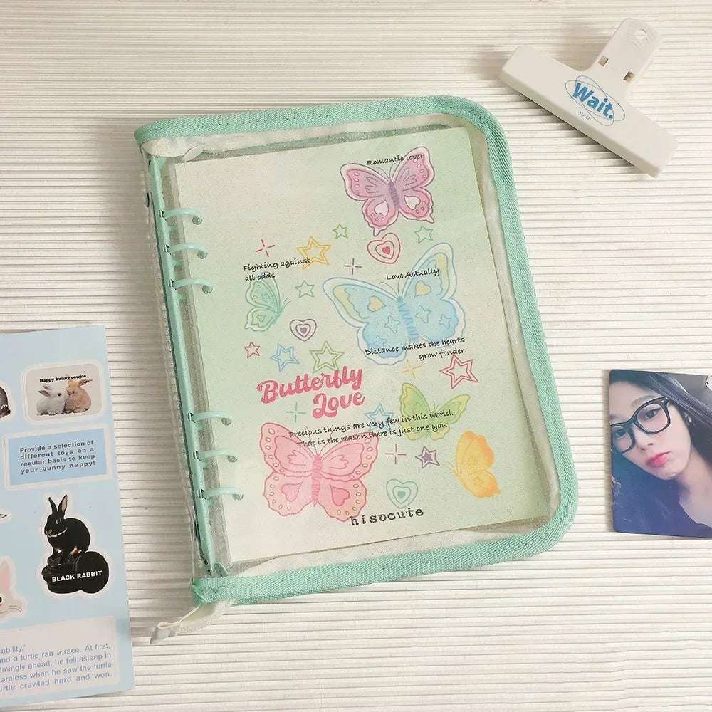 A5 Zipper Binder Photocard Holder Kpop Idol Photo Album DIY Journal Dairy Picture Collect Book School Stationery Supplies Only cover-S9