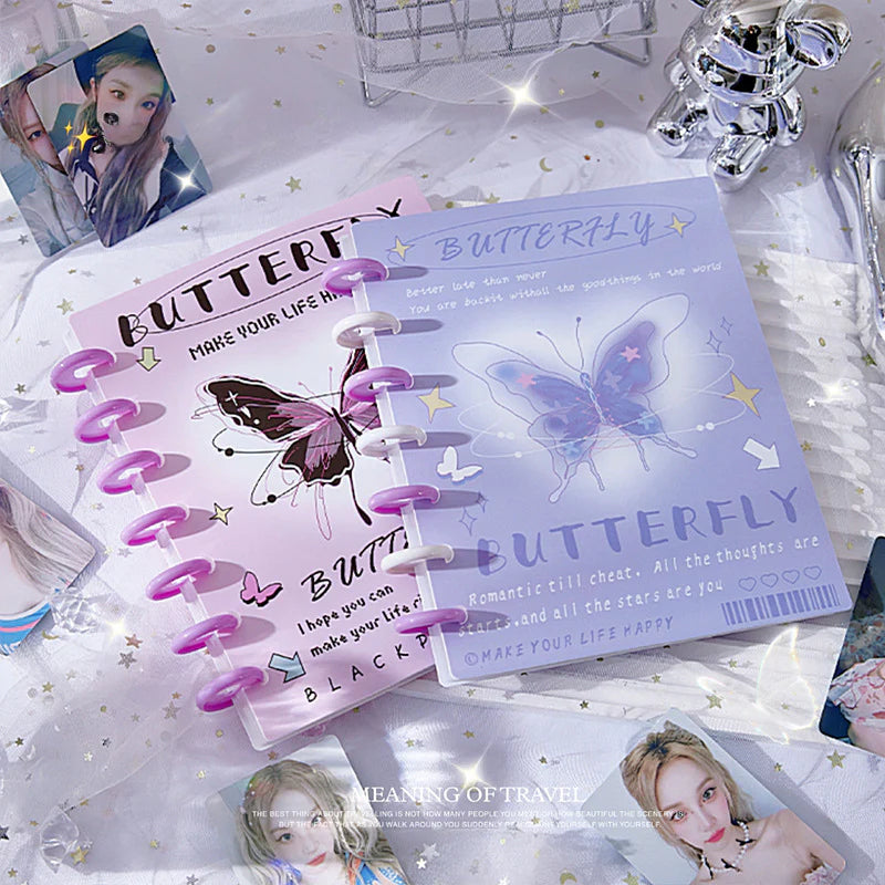 7 Ring A5 Binder Butterfly with 20 Sheets Card Sleeves