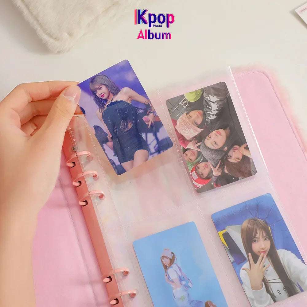 A5 Binder Photocard Holder Cute Plush Photo Album Kpop Idol Photocards Collect Book Student School Notebook Stationery