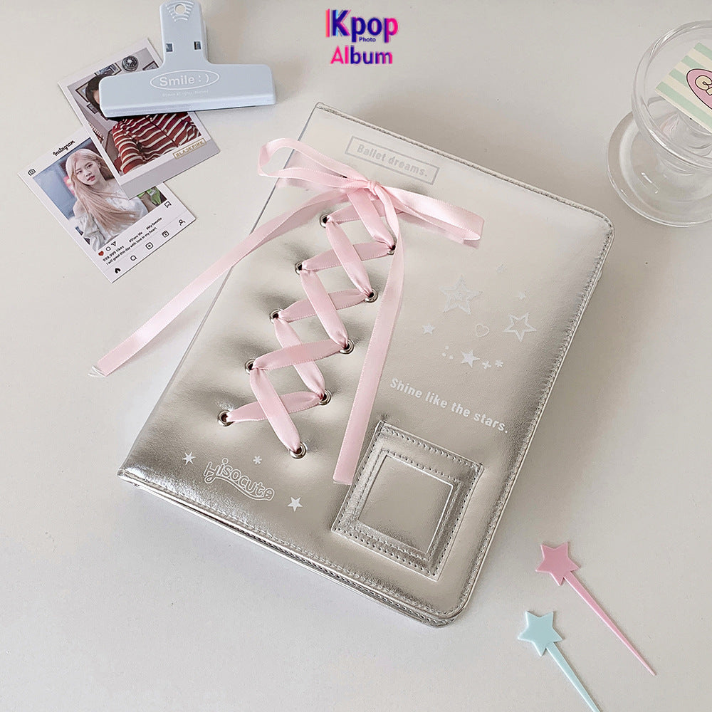 ins Korean Ballet Silver Loose-leaf Album A5 Small Card Storage Album Student Glossy