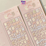 Korean ins same laser bear sticker cute hot silver rabbit sticker DIY decorative material goo card sticker