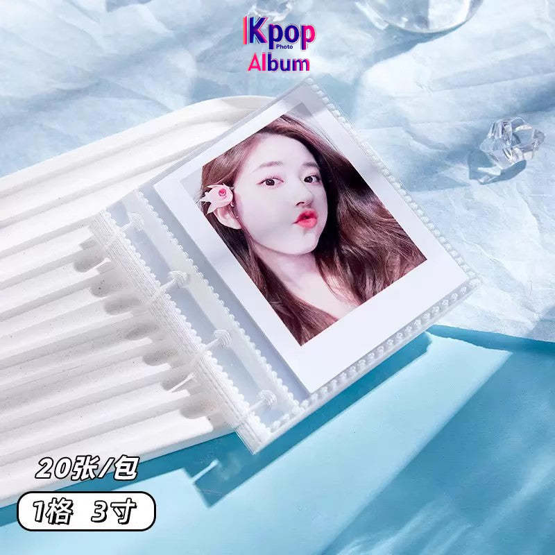 High-value ins water ripple card album, a palace grid of 3 inches, photo album, mini acrylic love bean small card storage album