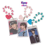 Summer transparent acrylic hard card cover, love keychain pendant card bag, girl Polaroid 3-inch star chasing card cover
