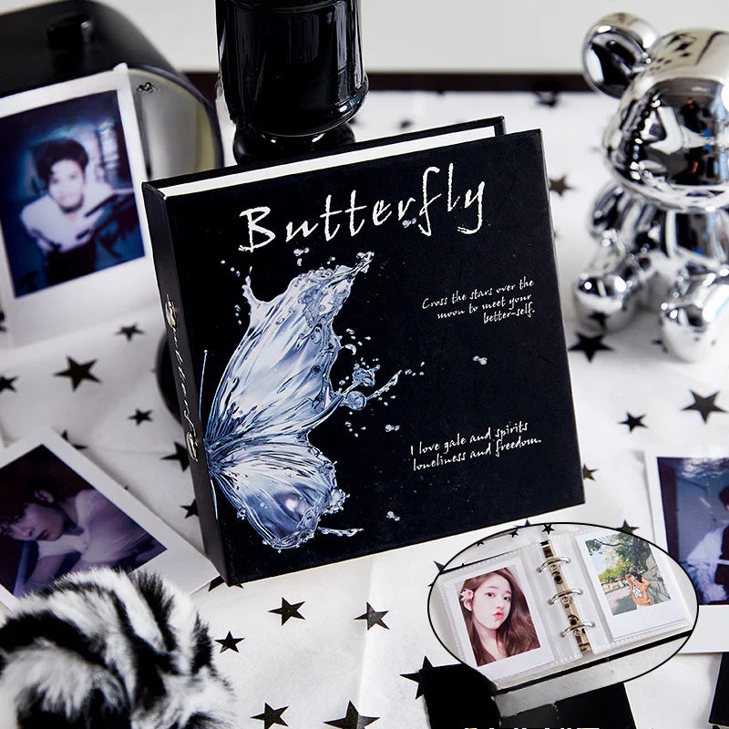 3 Ring Binder Mini Butterfly One-grid Card Binder with 10 Photocard Sleeves