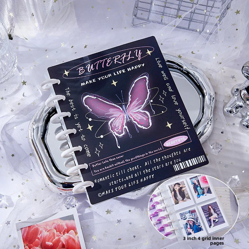 7 Ring A5 Binder Butterfly with 20 Sheets Card Sleeves
