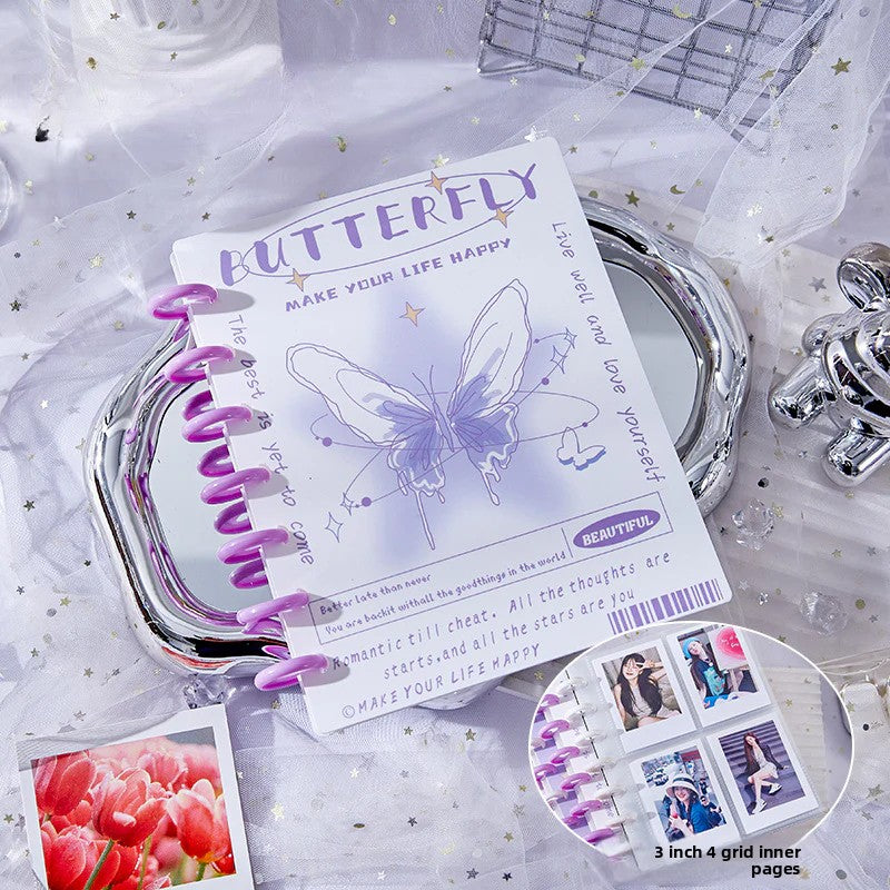 7 Ring A5 Binder Butterfly with 20 Sheets Card Sleeves