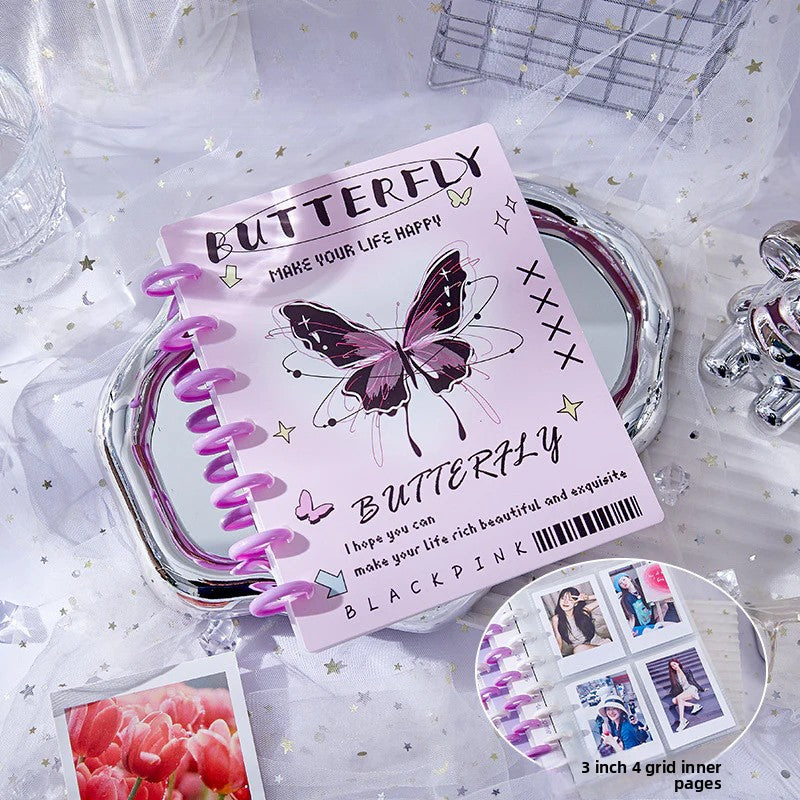 7 Ring A5 Binder Butterfly with 20 Sheets Card Sleeves